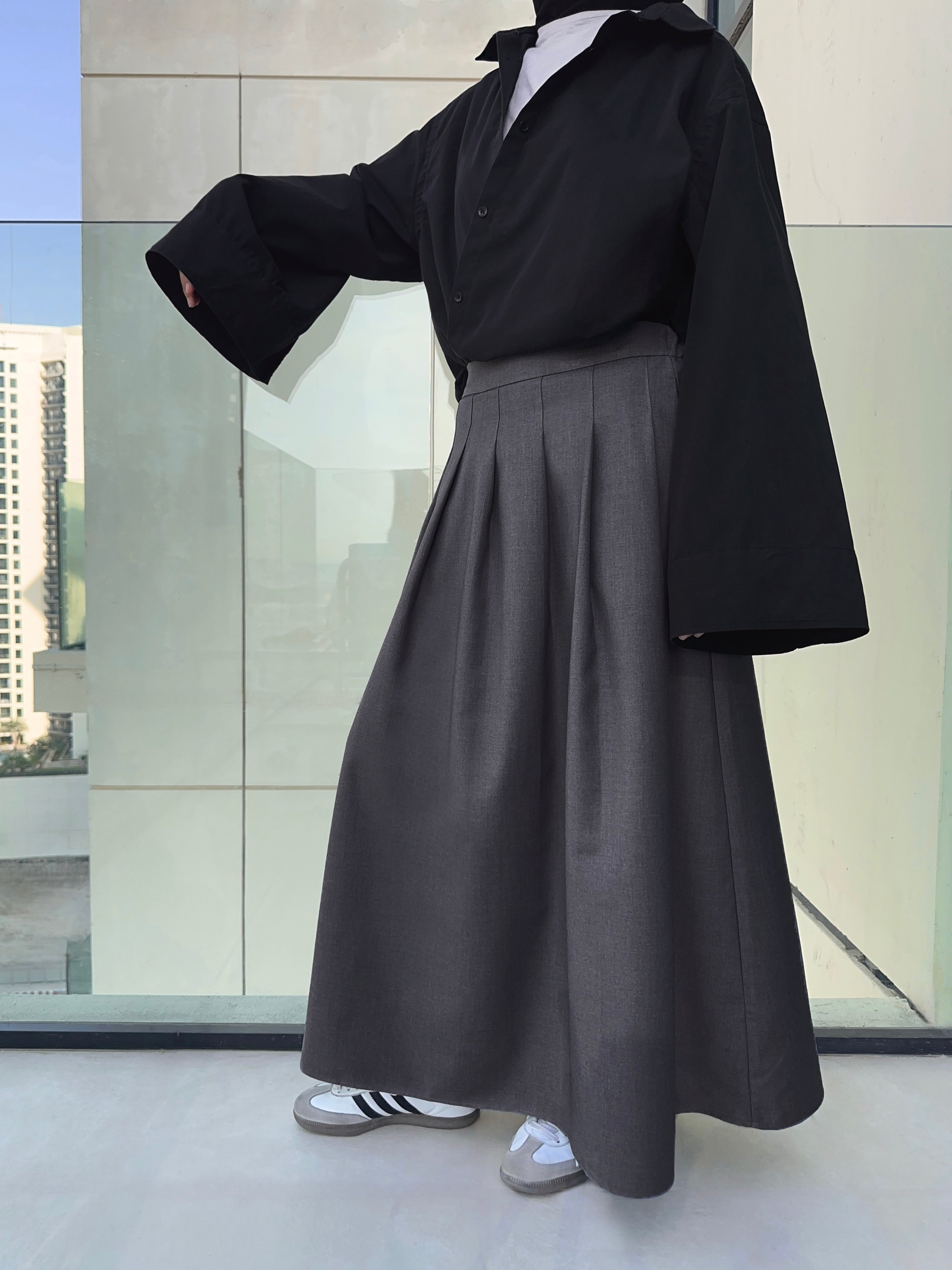 Jupe écolière — Gris