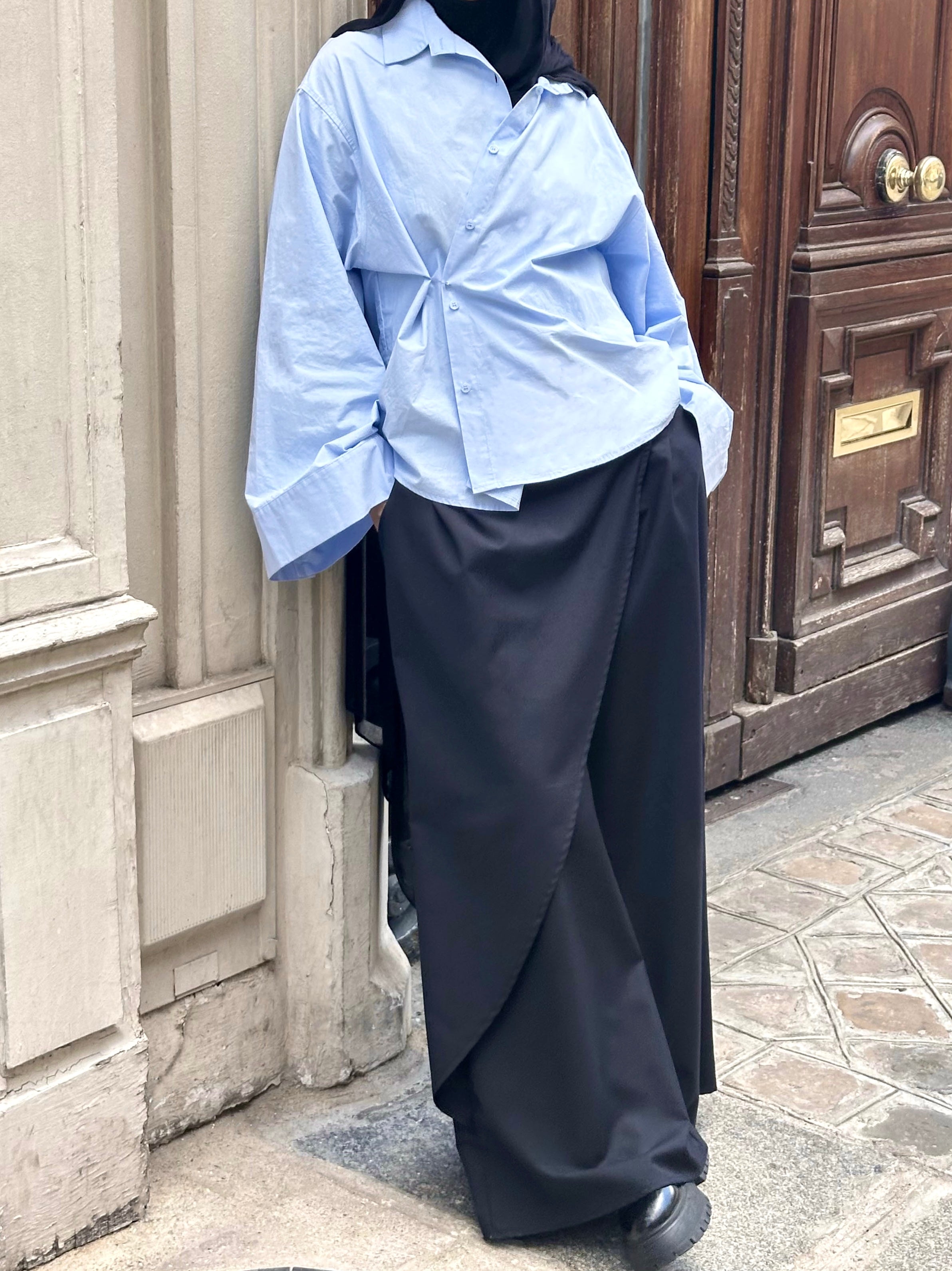 Pantalon drapé — Noir