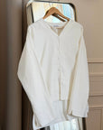Blouse en lin boutonnée — Blanc