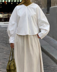 Blouse à manches bouffantes — Blanc