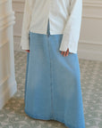 Jupe en jean délavée