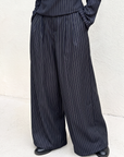 Pantalon rayé — Bleu nuit