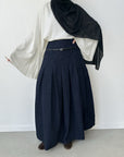 Denim skirt with belt loops