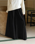 Jupe culotte en lin — Noir