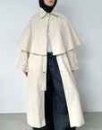 Trench coat avec cape — Crème