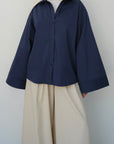 Chemise à manches évasées — Bleu marin