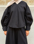 Blouse à manches bouffantes — Noir