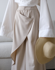 Pantalon drapé — Crème