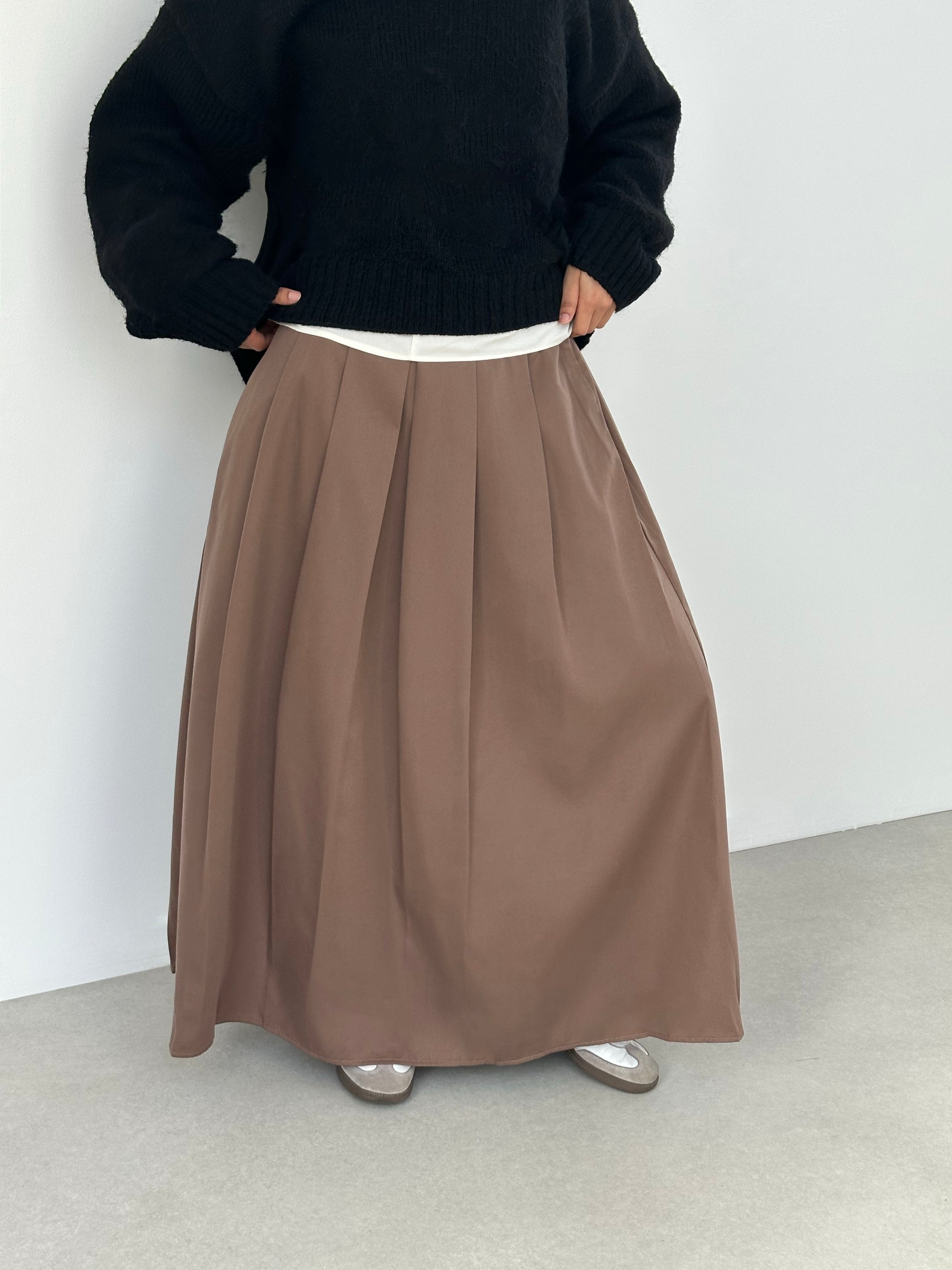 Jupe trapèze fluide — Mocha