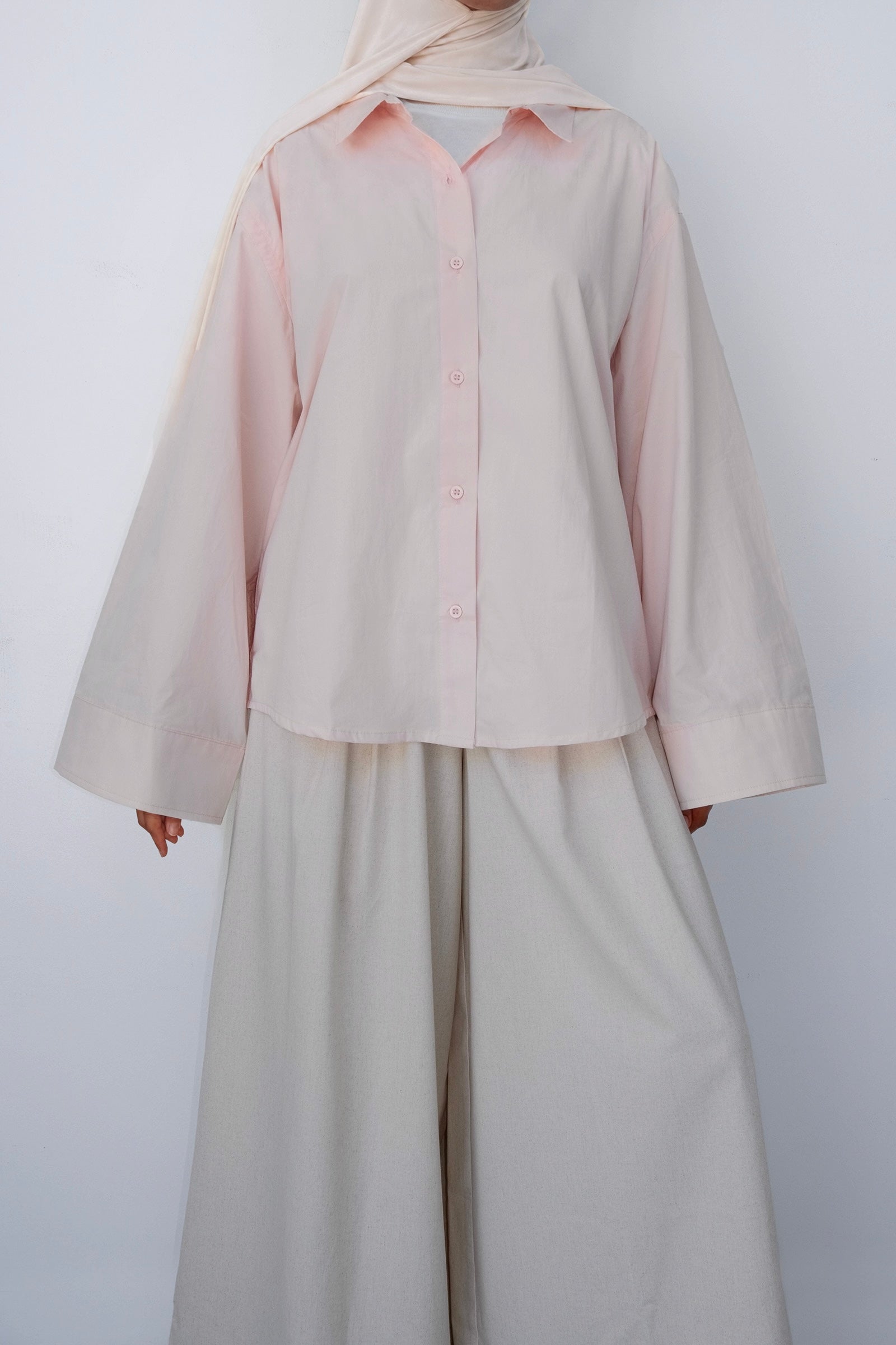 Chemise à manches évasées — Baby pink