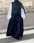Denim skirt with belt loops
