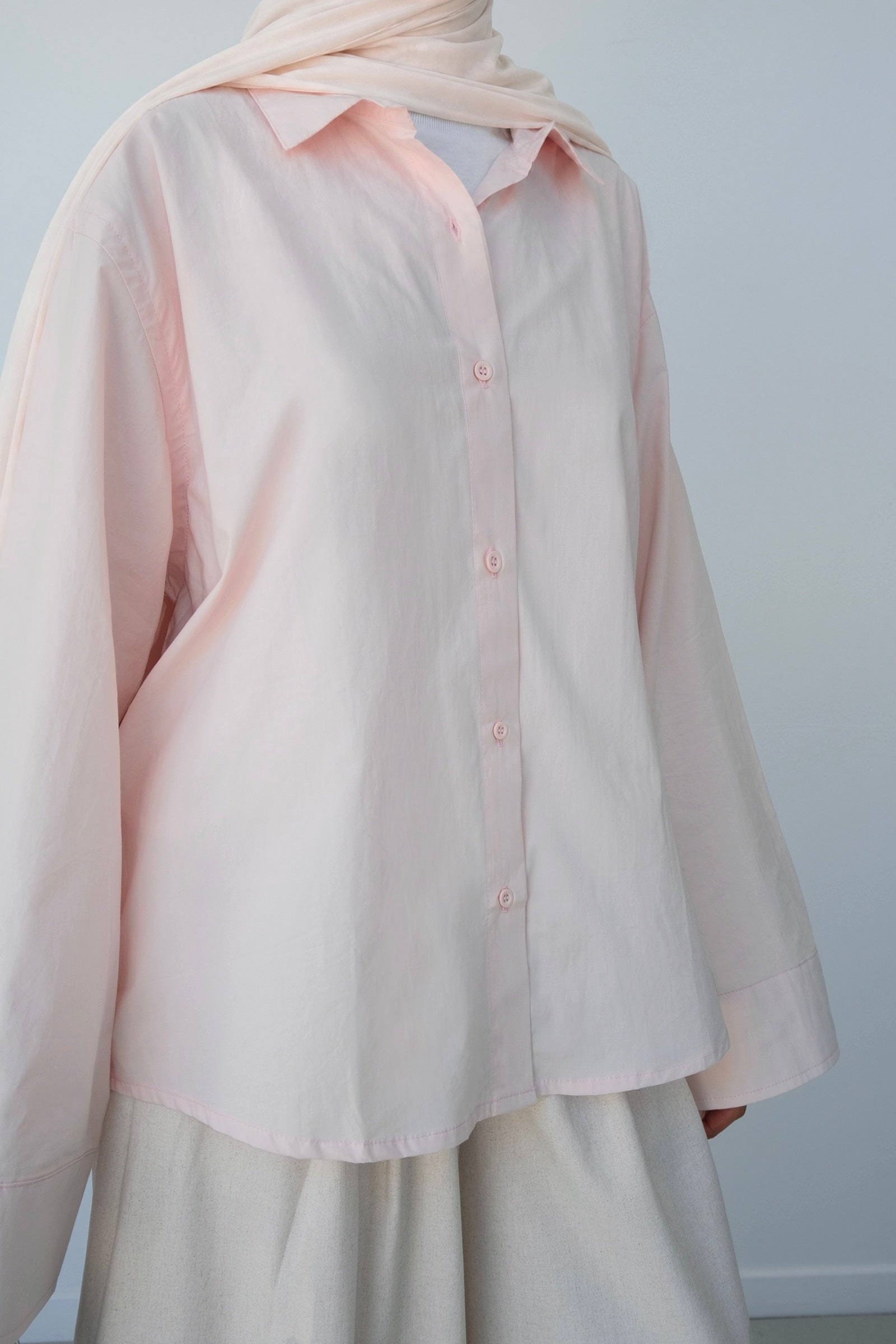 Chemise à manches évasées — Baby pink