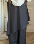 Jupe midi asymétrique — Gris