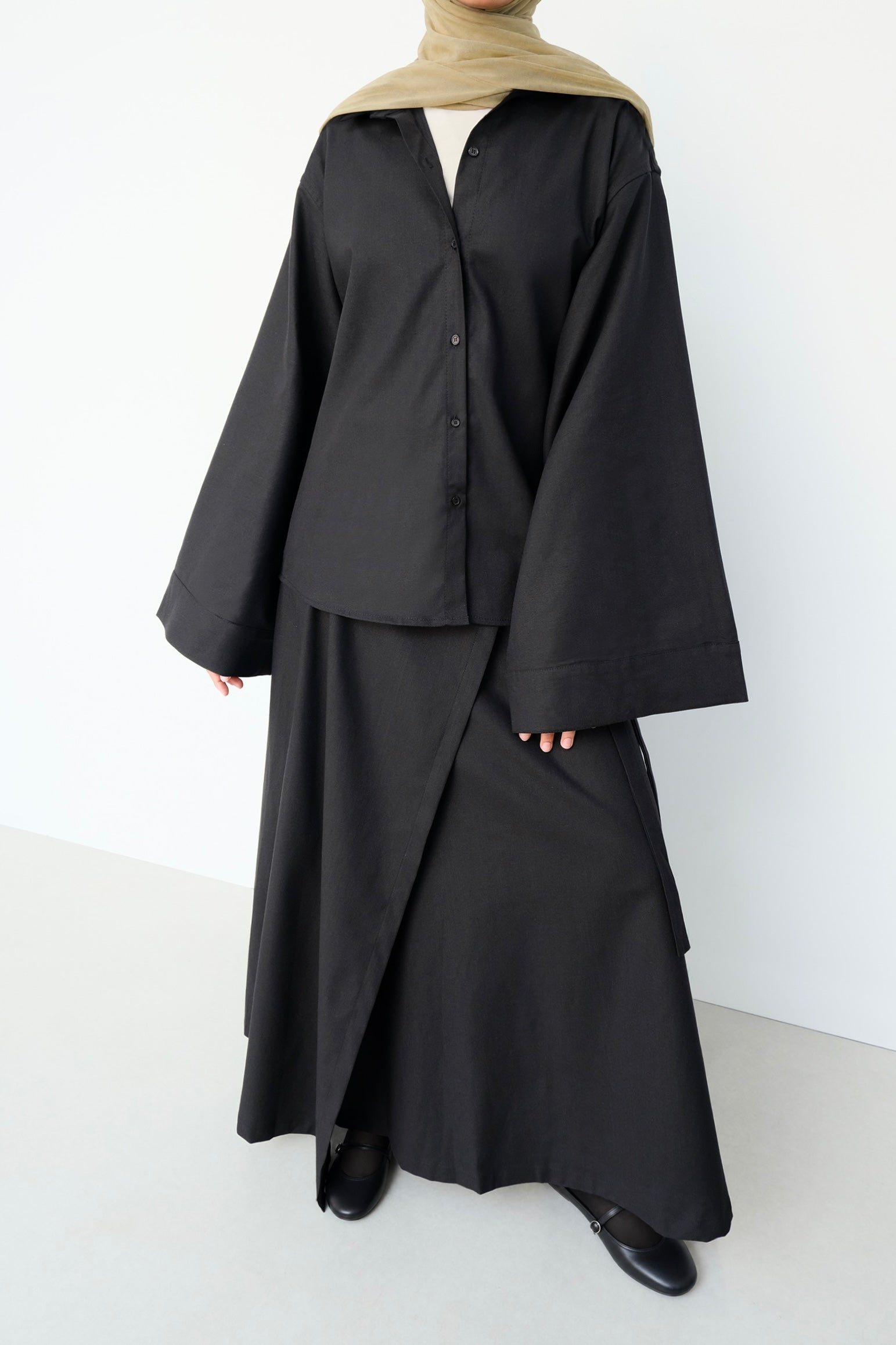 Chemise en lin — Noir