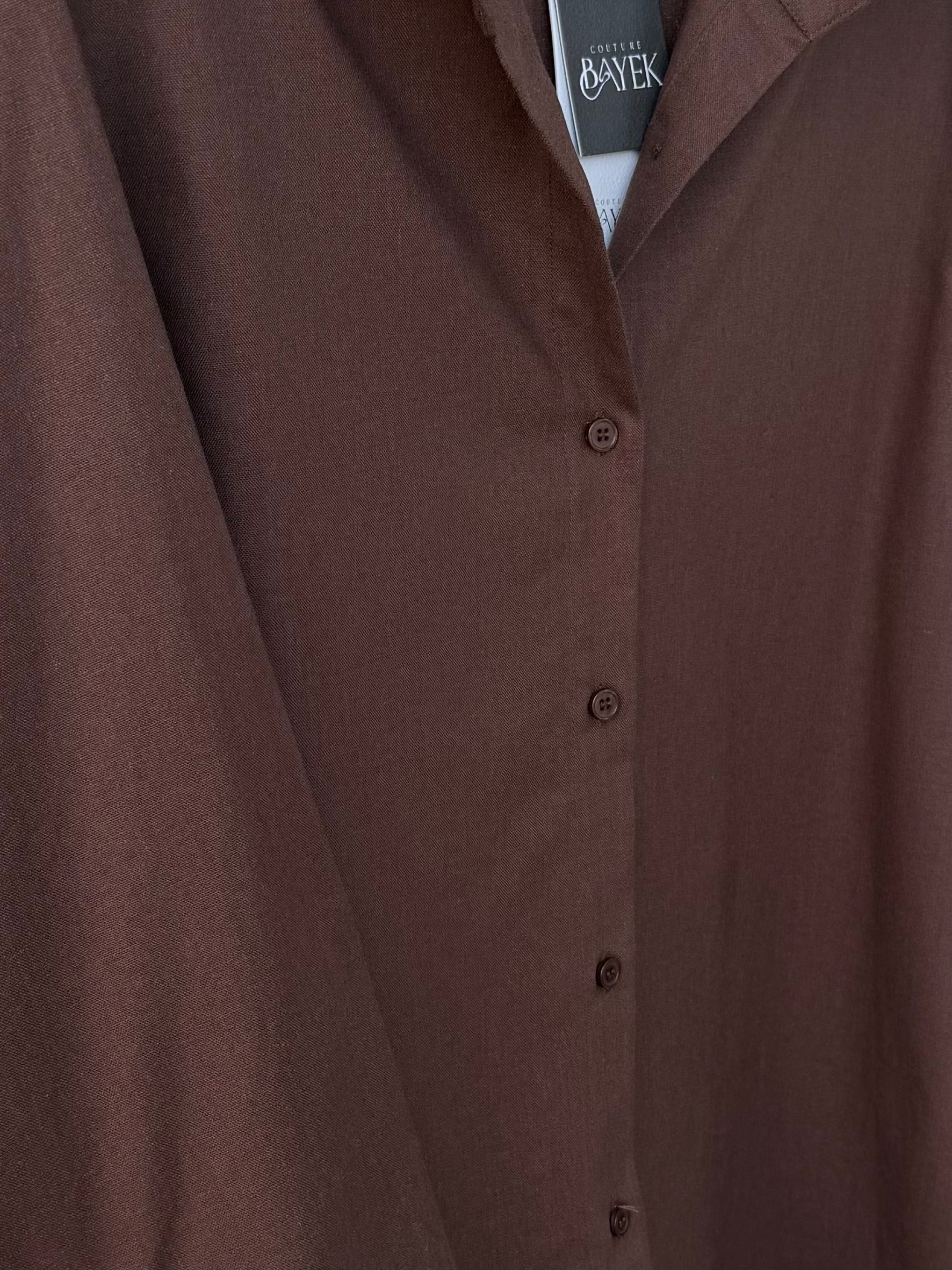 Chemise en lin — Marron
