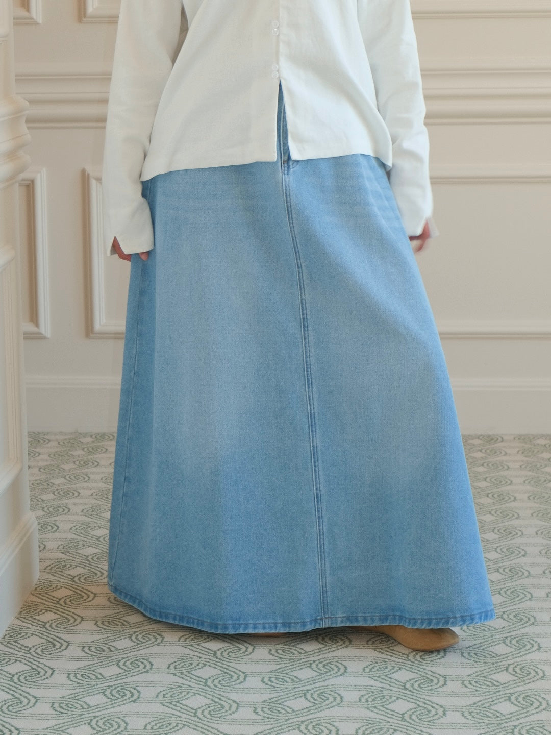 Jupe en jean délavée