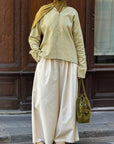 Blouse en lin boutonnée — Vert