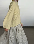 Blouse à col courbé — Vert