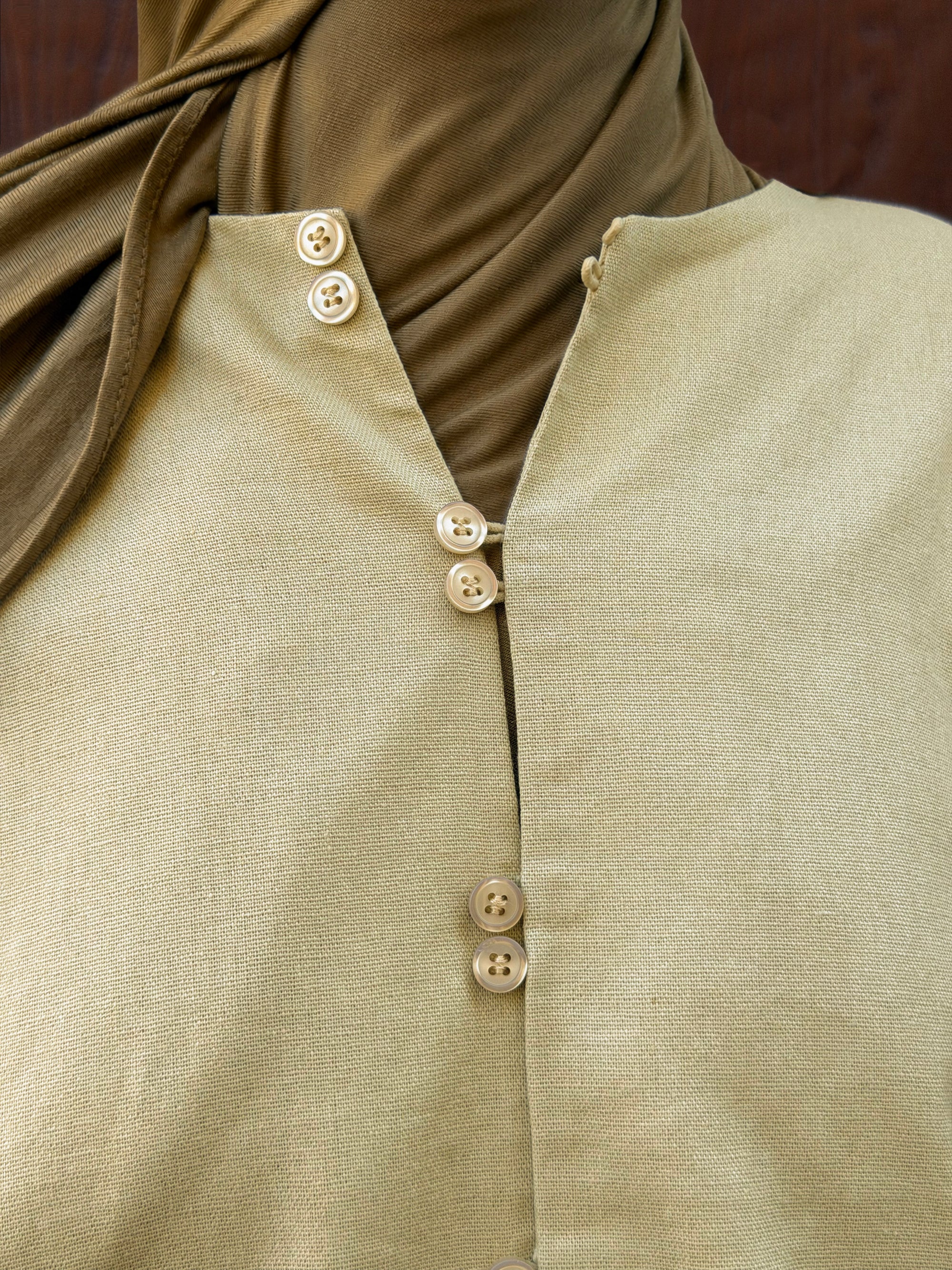 Blouse en lin boutonnée — Vert