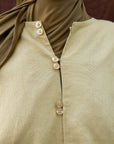Blouse en lin boutonnée — Vert