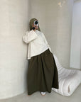 Jupe trapèze fluide — Kaki