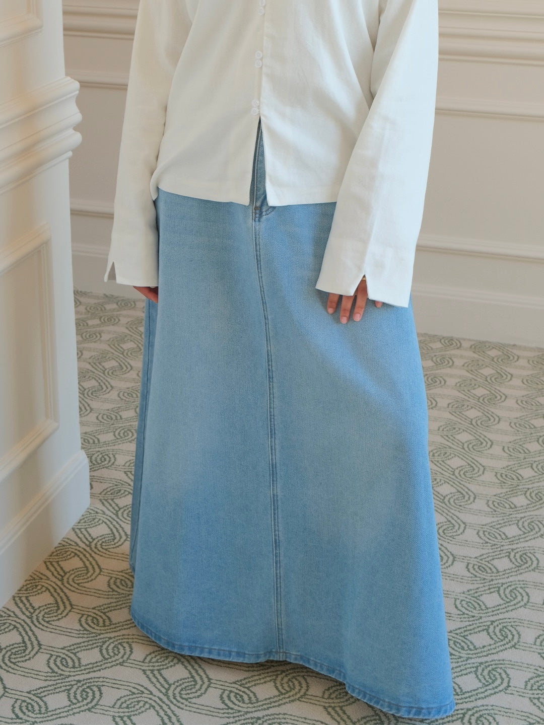 Jupe en jean délavée