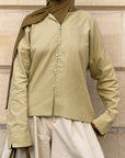 Blouse en lin boutonnée — Vert