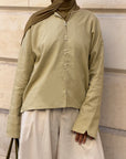 Blouse en lin boutonnée — Vert