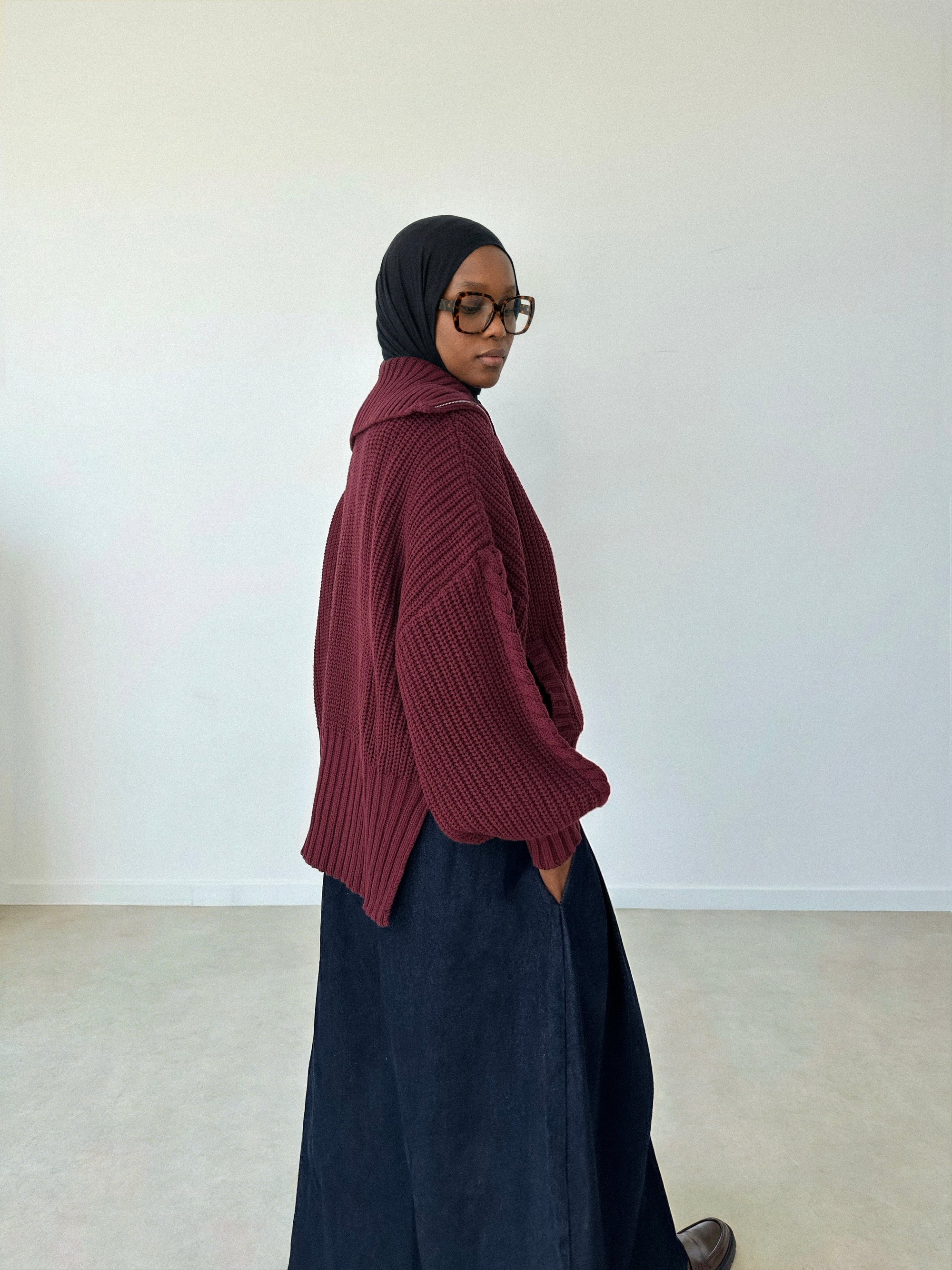 Gilet à double zip — Bordeaux