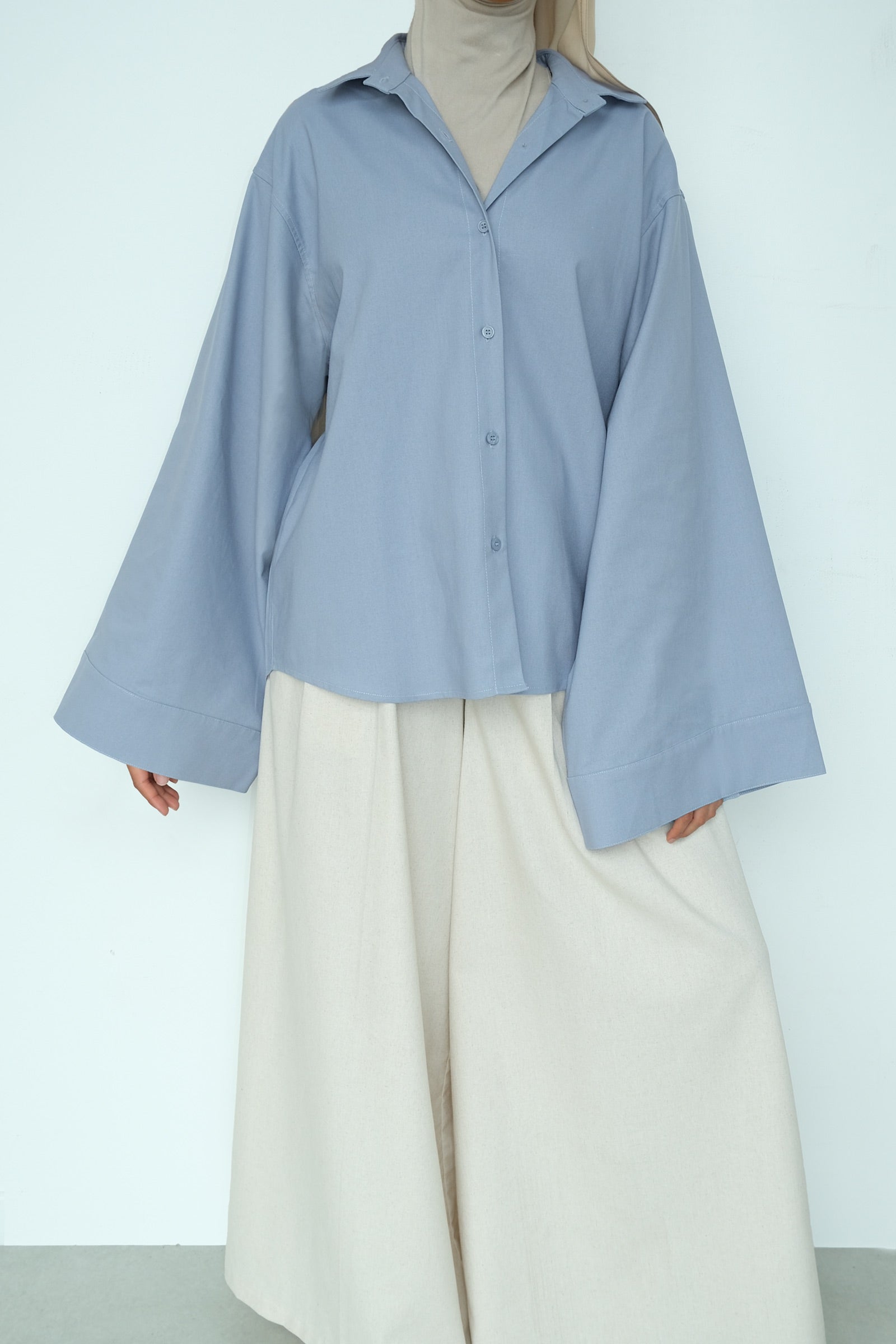 Chemise en lin — Baby blue