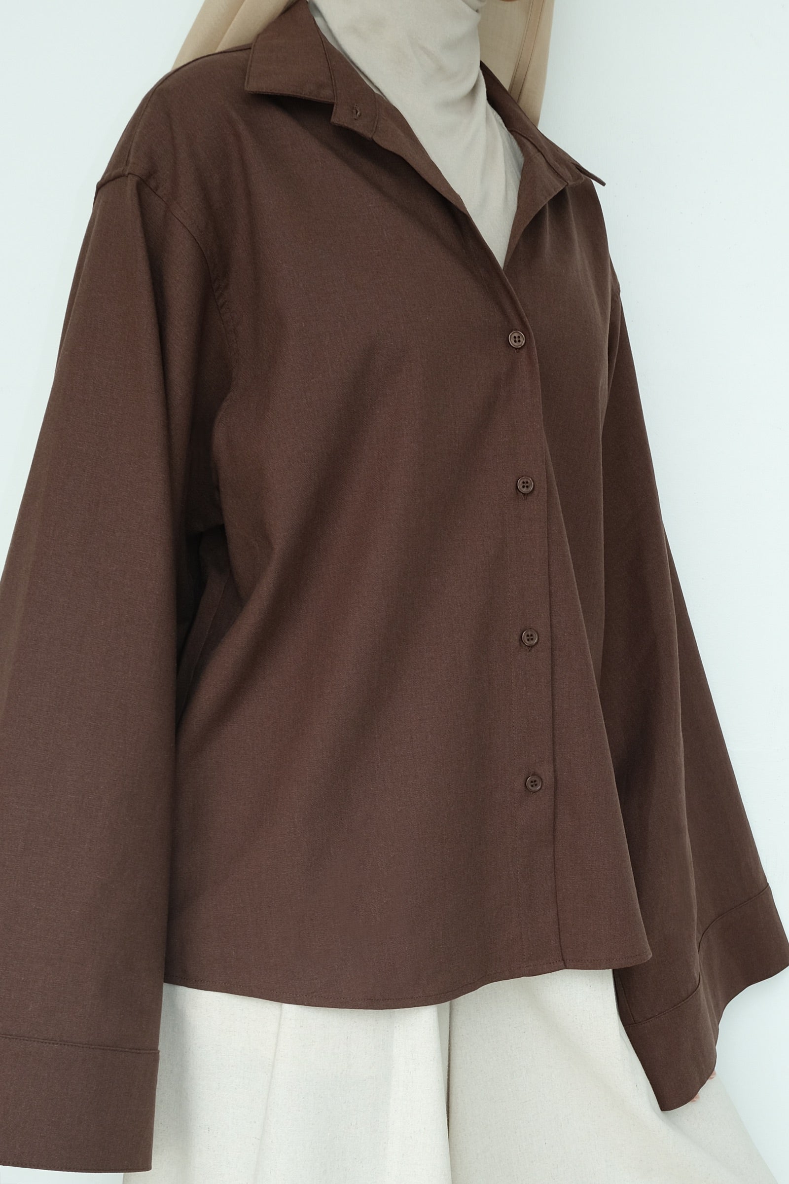 Chemise en lin — Marron