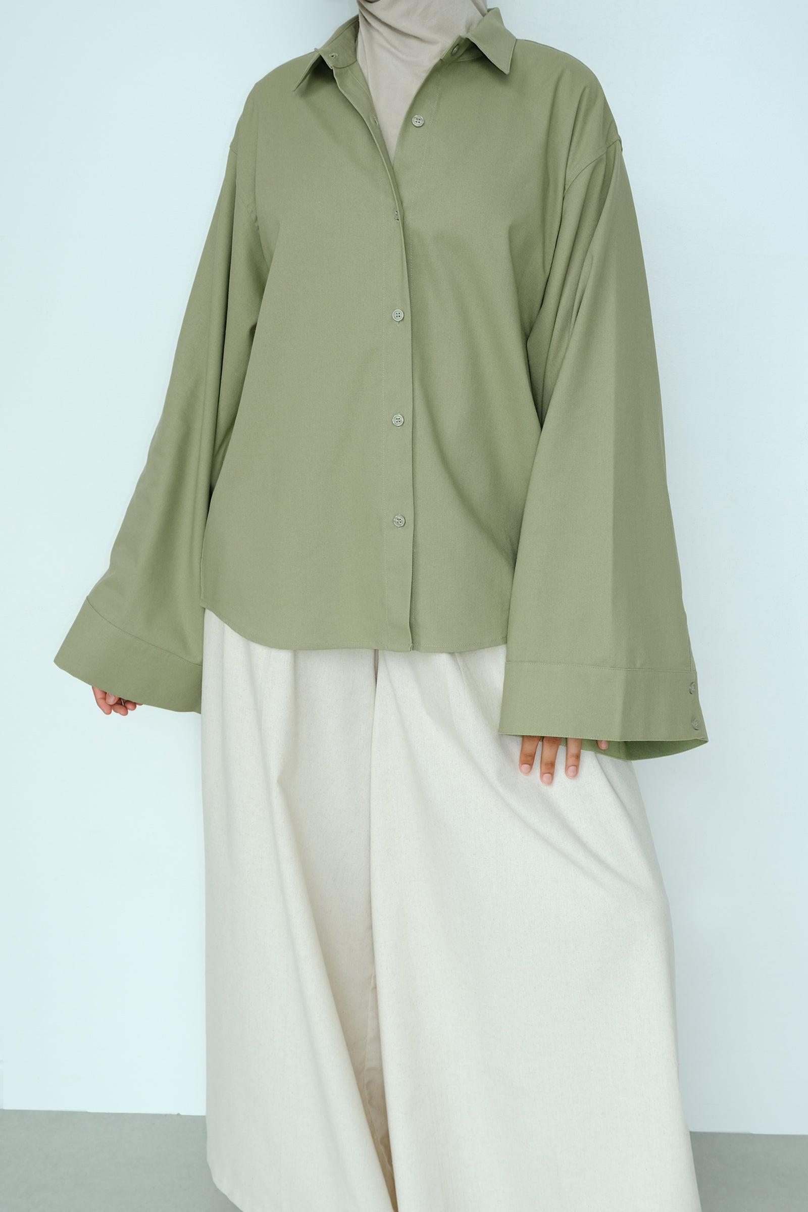 Chemise en lin — Vert