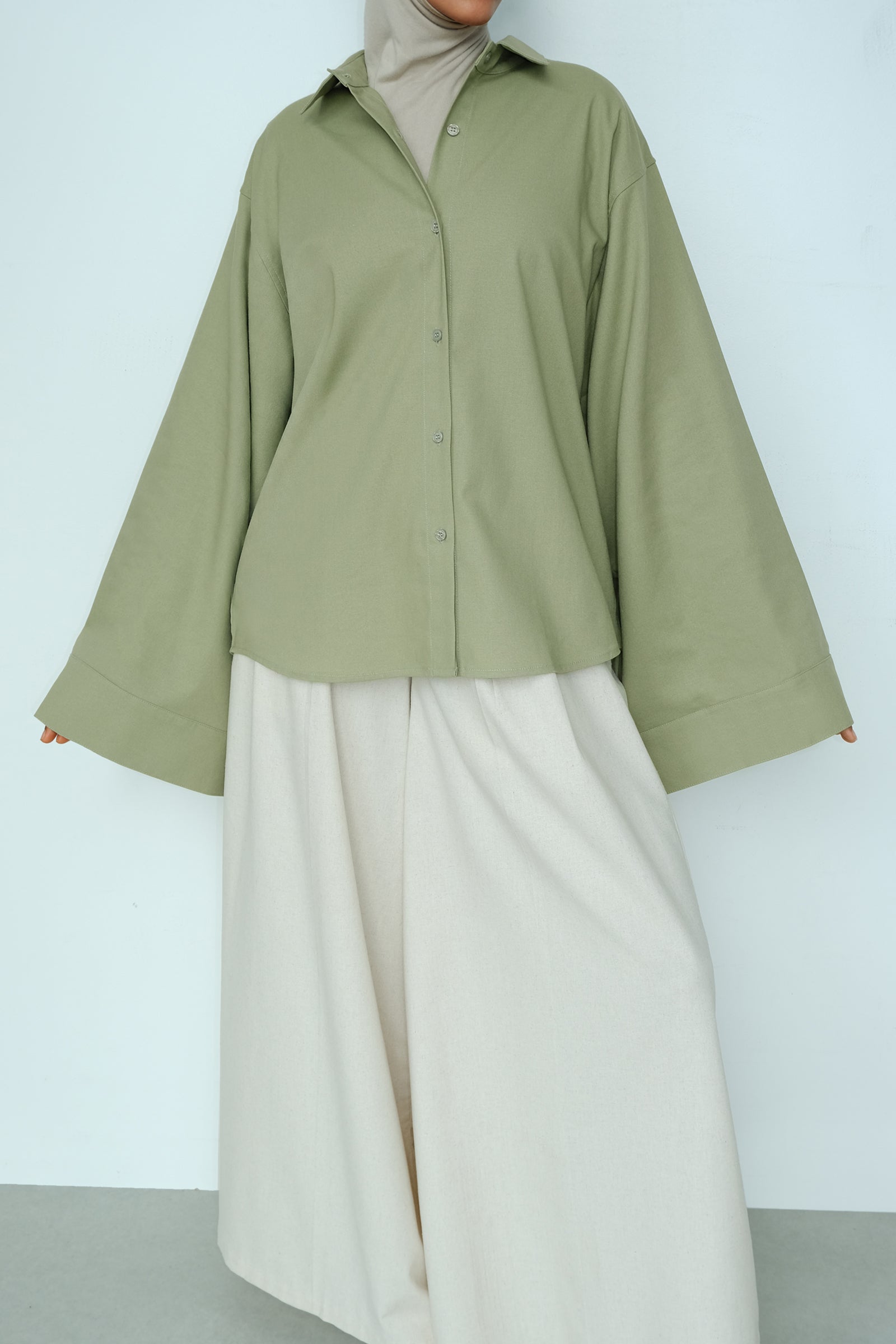 Chemise en lin — Vert