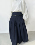 Denim skirt with belt loops