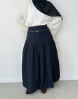 Denim skirt with belt loops