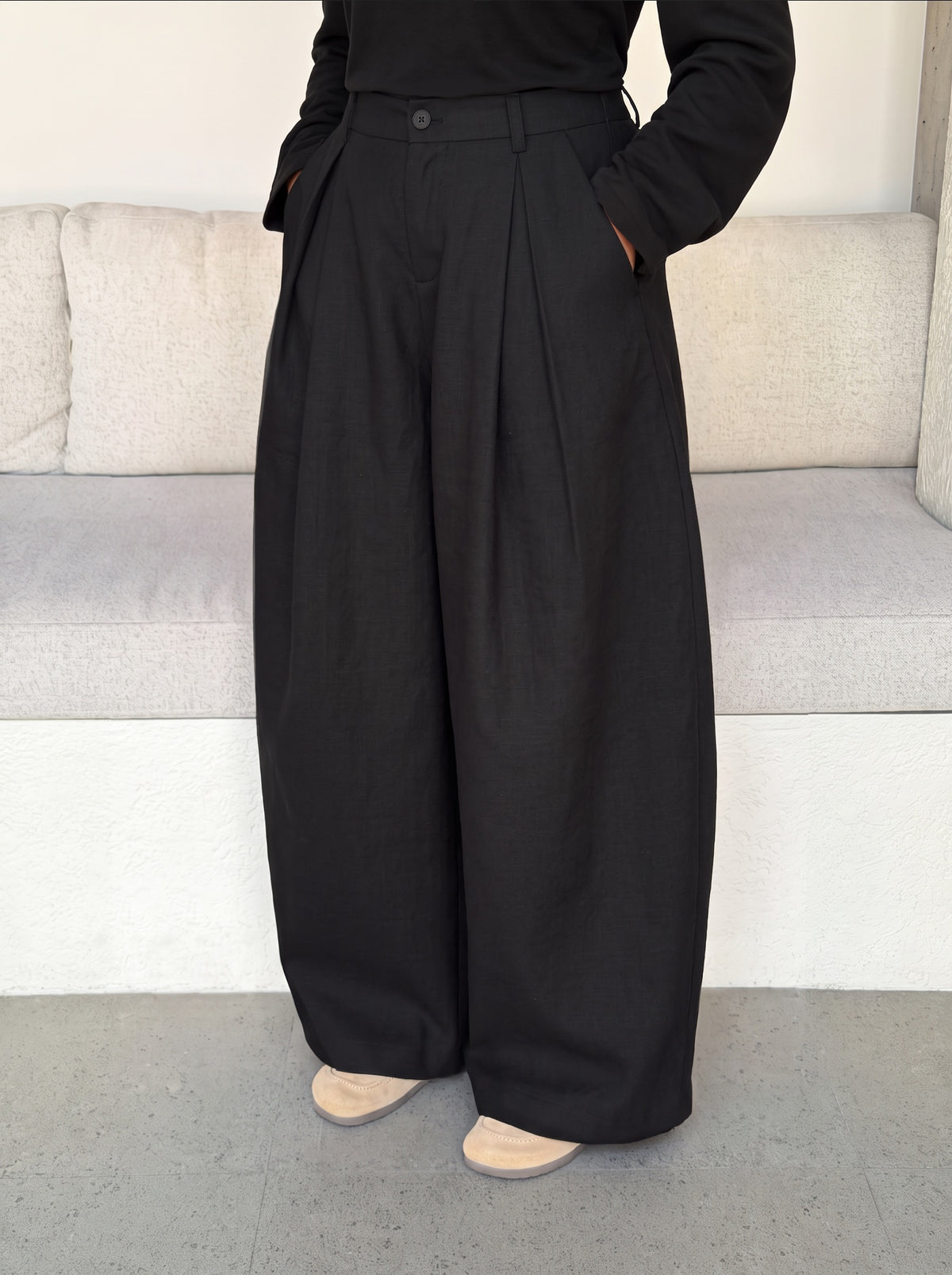 Pantalon barrel — Noir