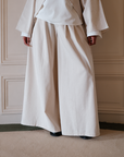 Jupe culotte en lin — Crème