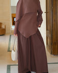 Jupe culotte en lin — Marron