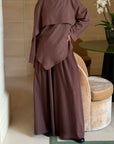 Jupe culotte en lin — Marron