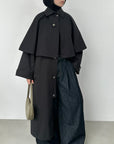 Trench coat avec cape — Noir