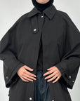 Trench coat avec cape — Noir